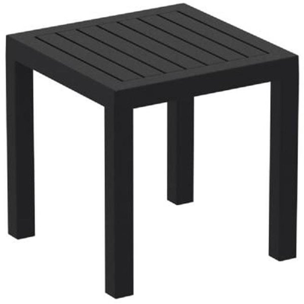 Fine-Line Ocean Square Resin Side Table; Black FI213998